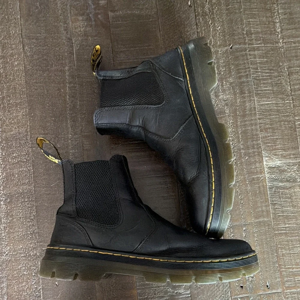 Dr. Martens Unisex Chelsea Ankle Boots Black Leather Pull-On AirWair US 9M 10L
